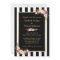 Elegant Black White Stripes Gold Floral Wedding