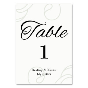 Elegant Black & White Table Card