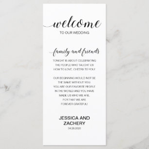 Elegant Black White Thank You to Wedding Guests Programme
