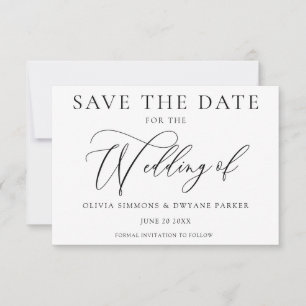 Elegant Black & White Timeless Modern Wedding Save The Date
