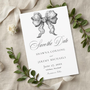 Elegant Black White Toile French Manor Wedding Save The Date