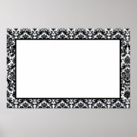 Elegant Black White Vintage Damask Pattern