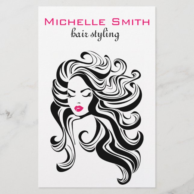 Elegant Black White Wavy Hairstyle Hair Extensions Flyer (Front)