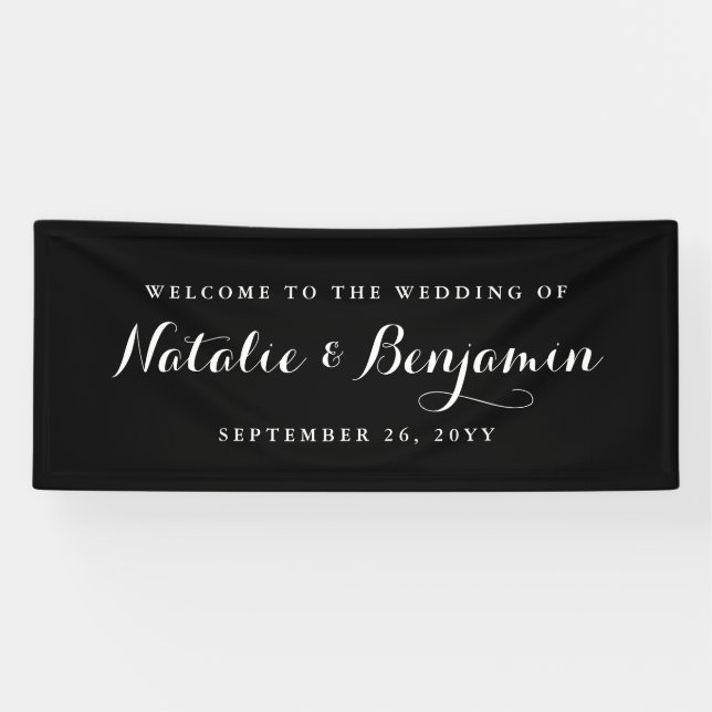 Elegant Black & White Wedding Banner (Horizontal)