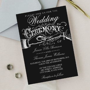 Elegant Black & White Wedding Ceremony Invitations