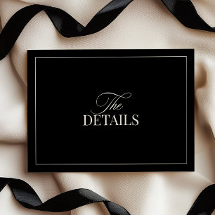 Elegant Black & White Wedding Details Enclosure Card