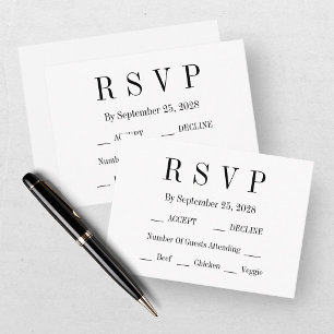 Elegant Black & White Wedding Enclosure Card