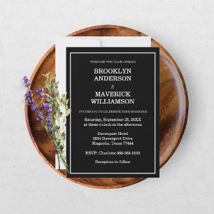Elegant Black & White Wedding Invitation