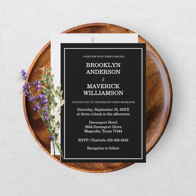 Elegant Black & White Wedding Invitation (Creator Uploaded)