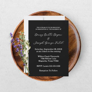 Elegant Black & White Wedding Invitation