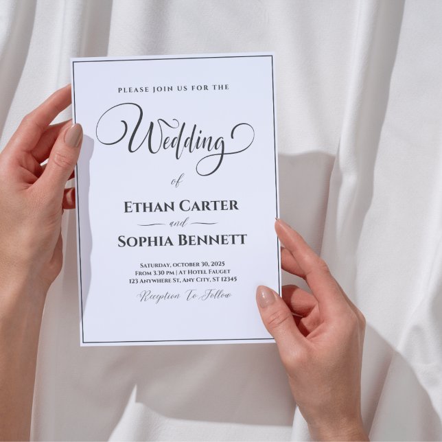 Elegant Black & White Wedding Invitation (Creator Uploaded)