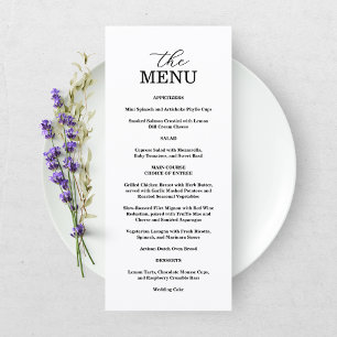 Elegant Black & White Wedding Menu