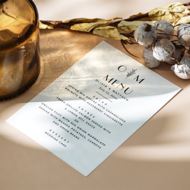 Elegant Black & White Wedding | Minimalist Floral Menu (Creator Uploaded)