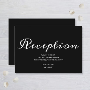 Elegant Black White Wedding Reception Enclosure Card