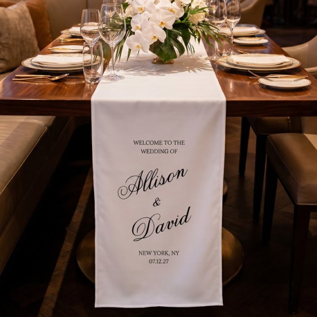 Elegant Black White Wedding Reception Table Decor  Short Table Runner (Creator Uploaded)