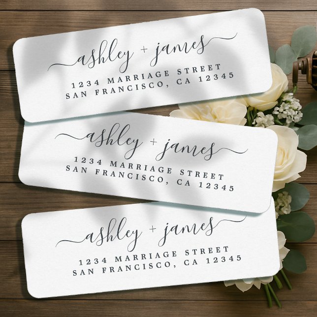 Elegant Black White Wedding Return Address (Creator Uploaded)