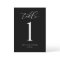 Elegant Black & White Wedding Table Number