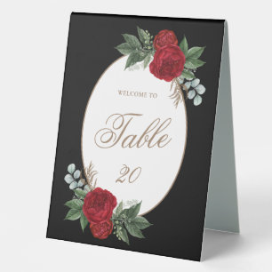 Elegant Black & White Wedding Table Number