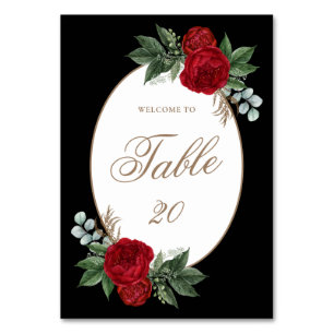 Elegant Black & White Wedding Table Number