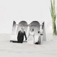 Elegant Black & White Wedding Thank You Card