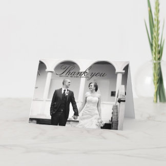 Elegant Black & White Wedding Thank You Card