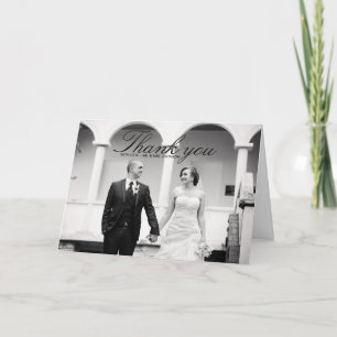Elegant Black & White Wedding Thank You Card