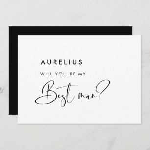 Elegant black & white Will you be my best man card