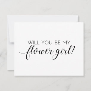 Elegant Black White Will You Be My Flower Girl Invitation