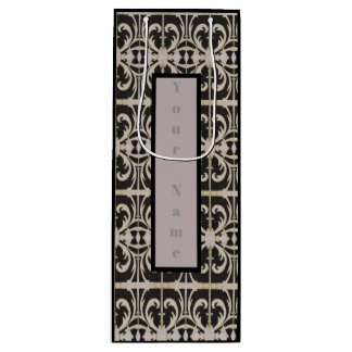 Elegant Black-White Wine Gift Bag