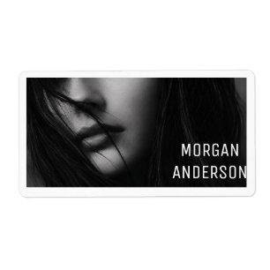 Elegant Black White Woman Portrait Name