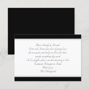Elegant Black Wishing Well Wording Enclosure Cards
