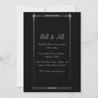 Elegant Black With Chrome Deco Border Wedding