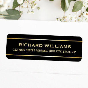 Elegant black with gold gradient borders