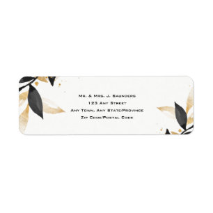 Elegant Black With Gold Wedding Label