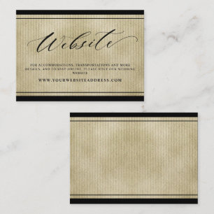 Elegant Black with Gold Wedding Website Enclosure Card