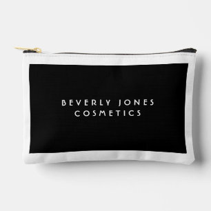 Elegant Black with White Border Accessory Pouch