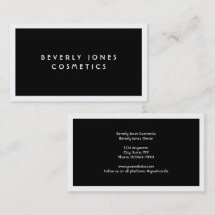 Elegant Black with White Border Business Card