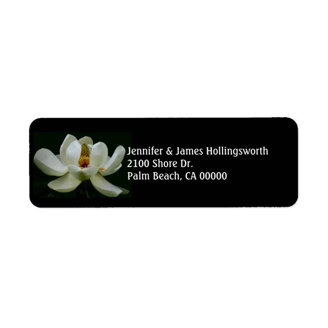 Elegant Black With White Magnolia Custom (Front)