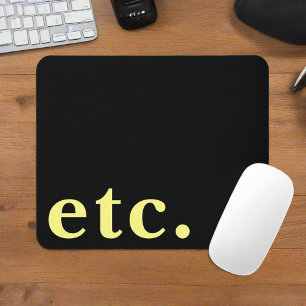Elegant Black & Yellow Bold Typography Mouse Mat