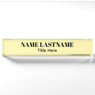 Elegant Black & yellow custom name Nameplate