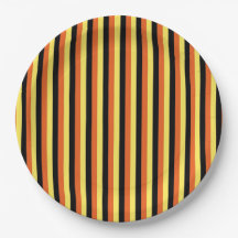 Elegant Black & Yellow Striped Modern Retro