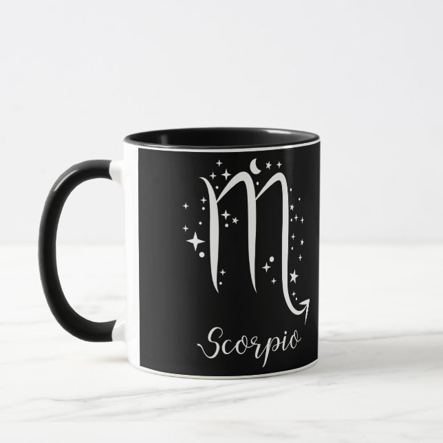 Elegant Black Zodiac sign Mug (Left)
