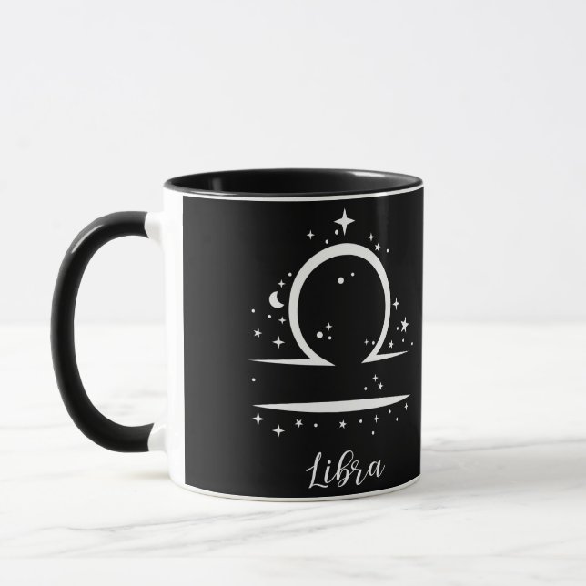 Elegant Black Zodiac sign Mug (Left)