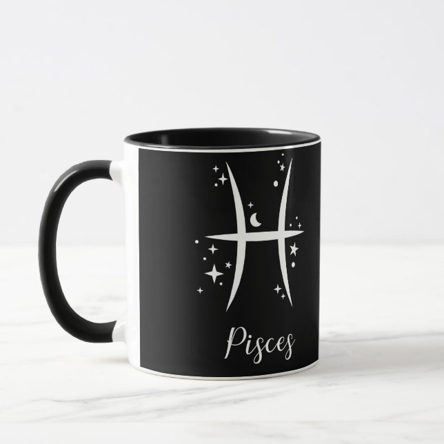 Elegant Black Zodiac sign Mug (Left)