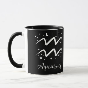 Elegant Black Zodiac sign Mug