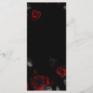 Elegant Blank Black and Red Floral Wedding Card