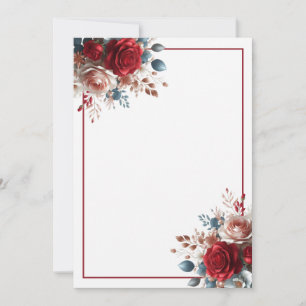 Elegant Blank Floral Wedding  Invitation