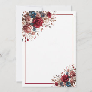 Elegant Blank Floral Wedding  Invitation