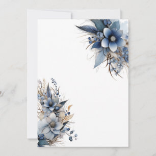 Elegant Blank Floral Wedding  Invitation