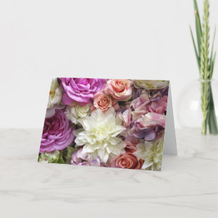 Elegant Blank Inside Pretty Floral Folded Note Card